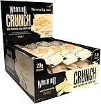 Warrior Crunch - High Protein Bars - 20g Protein Each Bar - Low Carb, Low Sugar Snack - 12 Pack x 64g - Dark Chocolate Peanut Butter