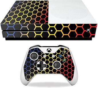 MightySkins Skin Compatible with Microsoft Xbox One S - Primary Honeycomb | Protective, Durable, and Unique Vinyl Decal wrap Cover | Easy to Apply, Remove, and Change Styles | Made in The USA