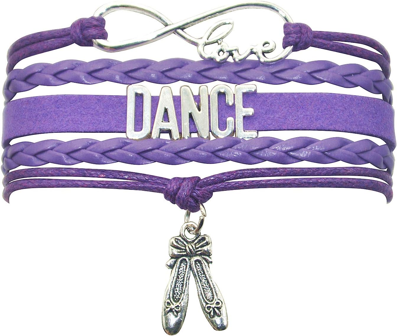 Vikitoriously Dance Bracelet Dancing Infinity love Belly Ballroom Just Dance Charm Bracelet For Women, Adult Dancer, Dance Mom, Dance Teacher, Dance Lovers (Purple)