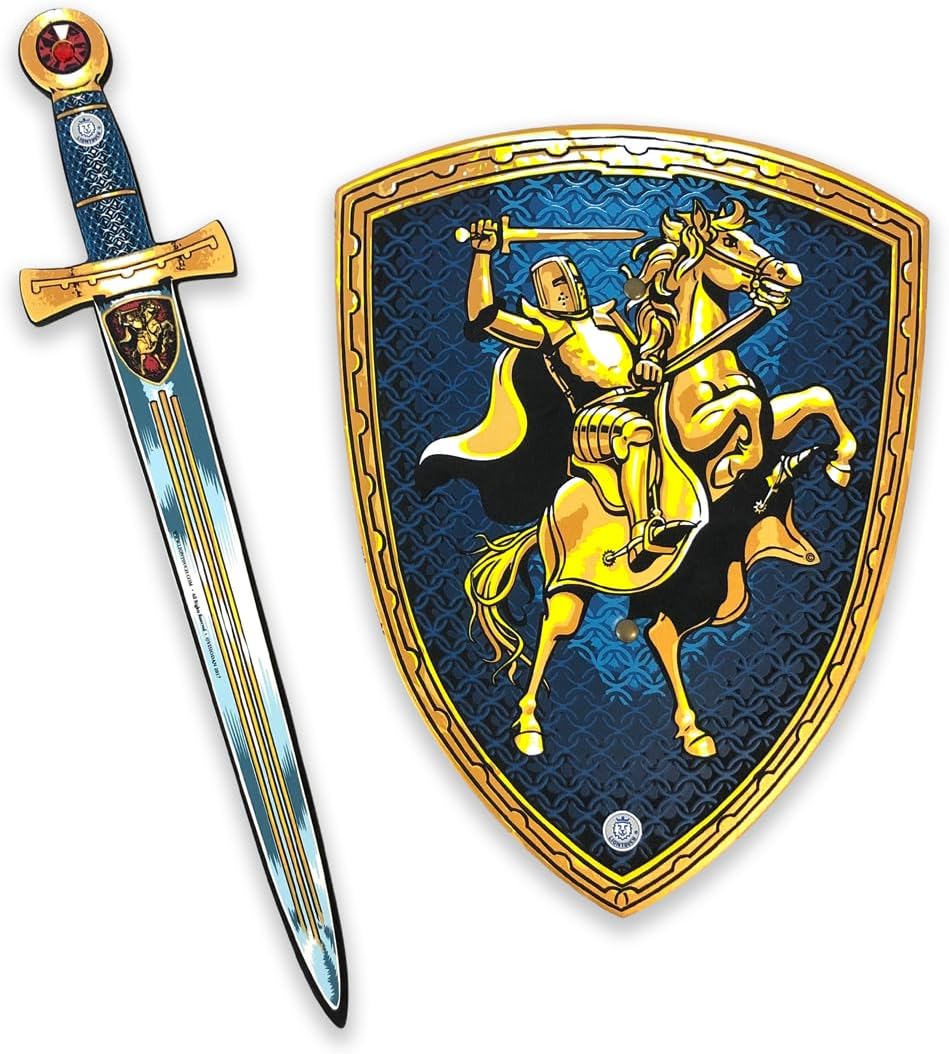 Knight Foam Sword & Shield for Boys – 3-6 Years | Pretend Play Set in Medieval Style for Kids & Toddlers | Safe Toy Weapons & Battle Accessories for Dress Up & Horseback Knight Costumes