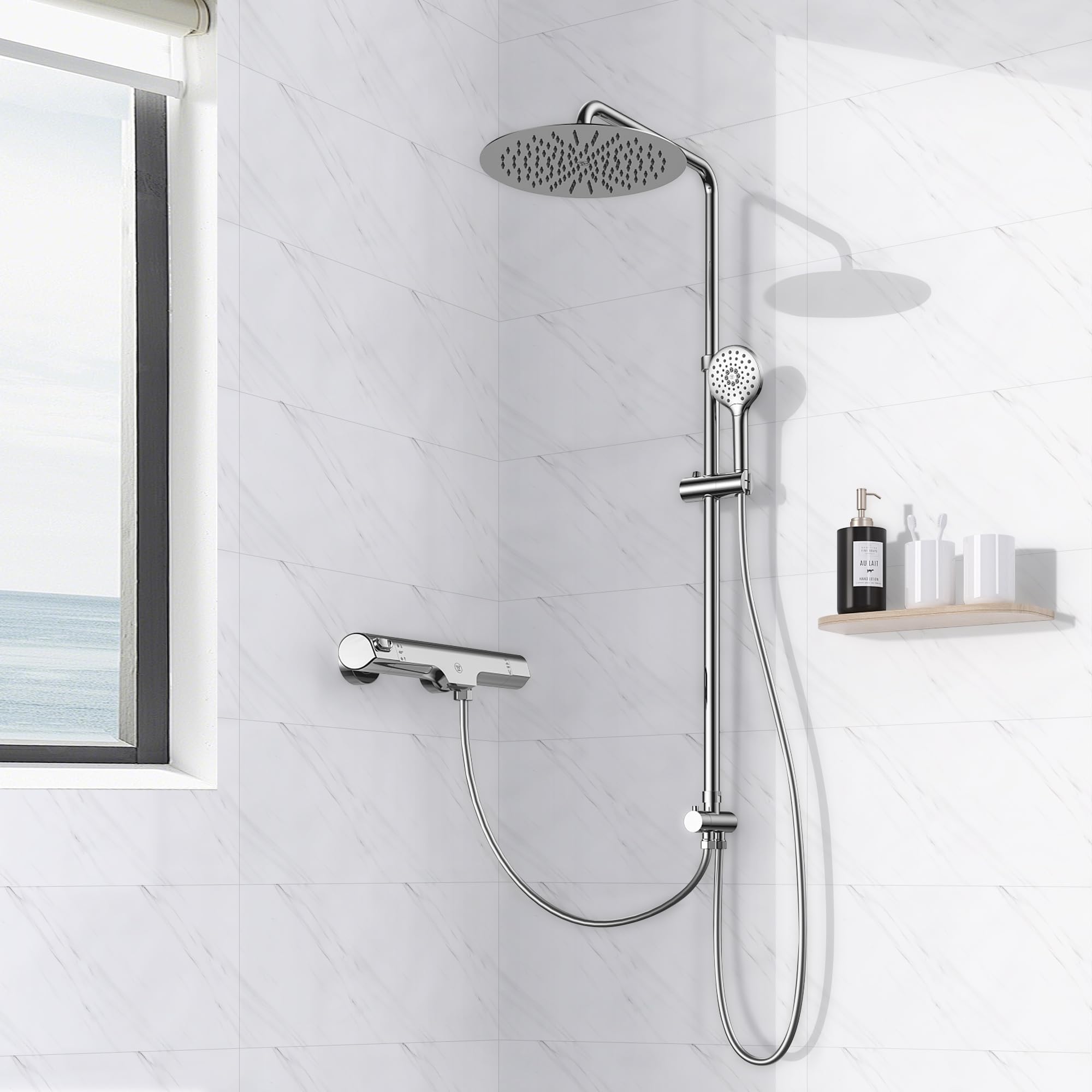WADILE Selbstklebende Marmor Wandpaneele 60x30 cm, 20er Pack – Wasserdichte PVC Wandfliesen für Küche & Bad, Marmoroptik Küchenrückwand, Fließendes Wolkenweiß
