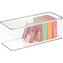 iDesign Recycled Plastic Stackable Pantry Storage Box with Lid - Clear