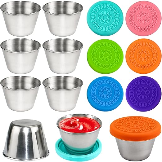 GMMG Récipient à Vinaigrette 6 Pièces 70ml - Tasses à Sauce à Emporter ...