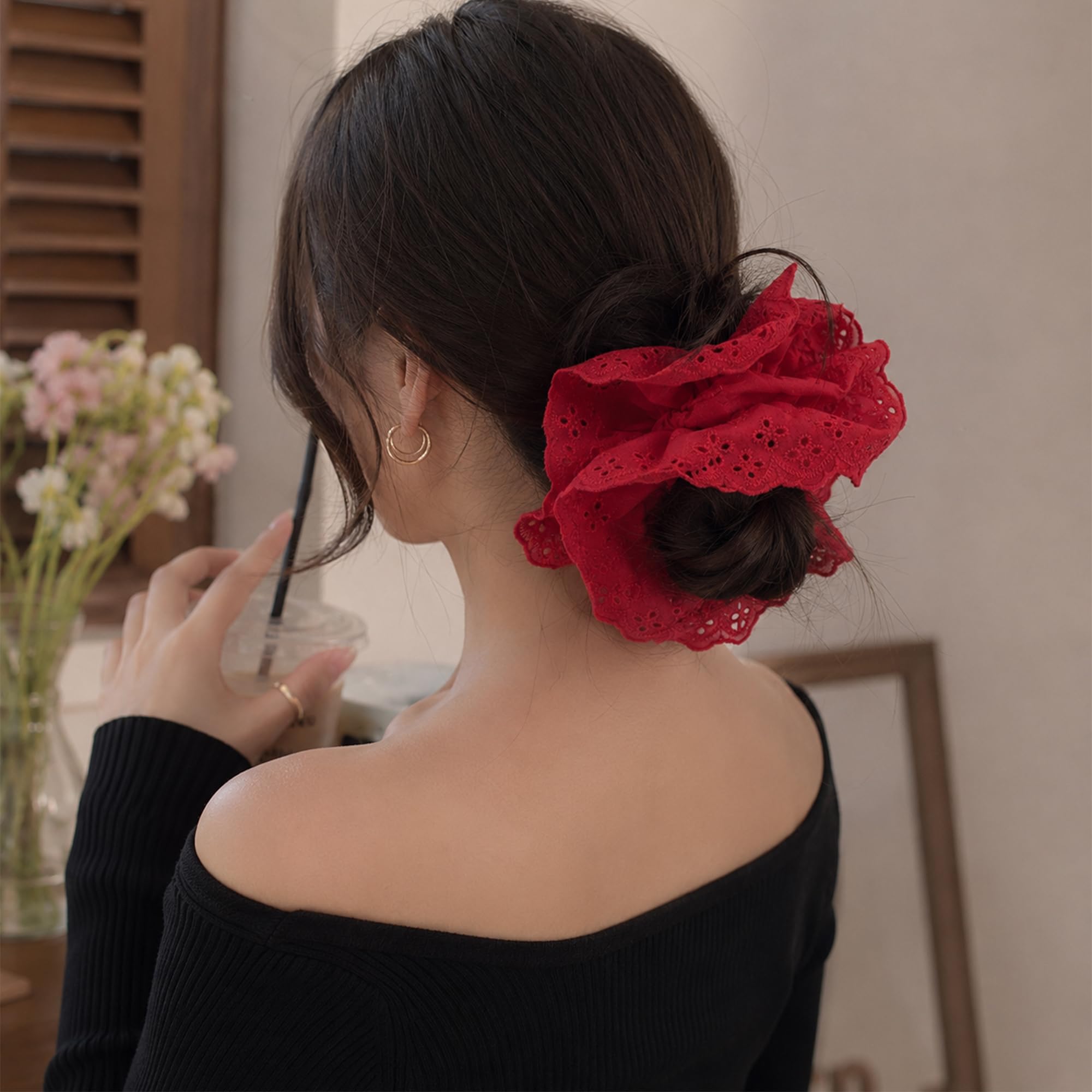Amazon.com : AEGYPIUS Red Scrunchie, 7.87 inches Large Red 