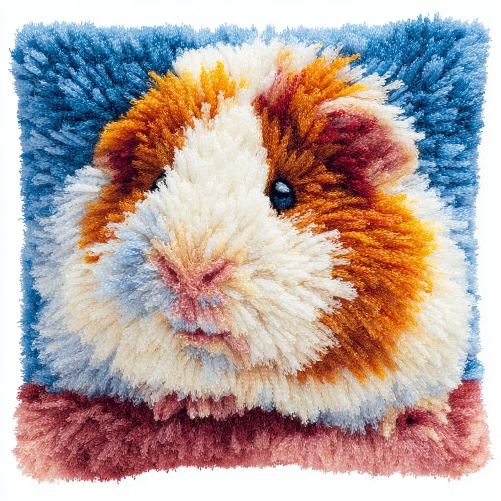 WallustrioaW DIY Latch Hook Cushion Kit,Animal Guinea Pig