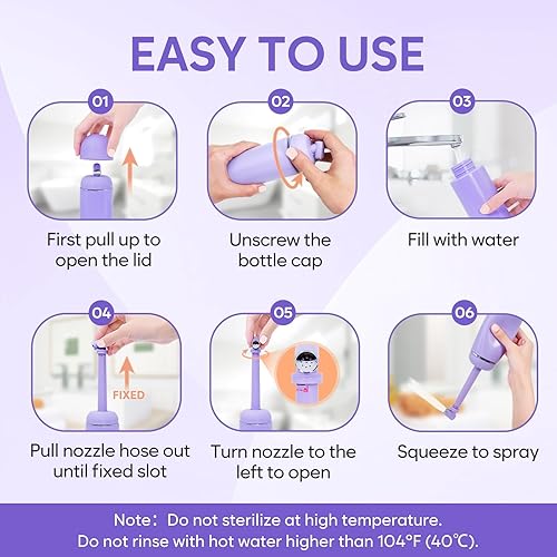 Miniatura 11 de Easy@Home Bidé portátil para viajes: botella Peri para el cuidado posparto - Pulverizador de mano para mujeres y hombres Botella grande