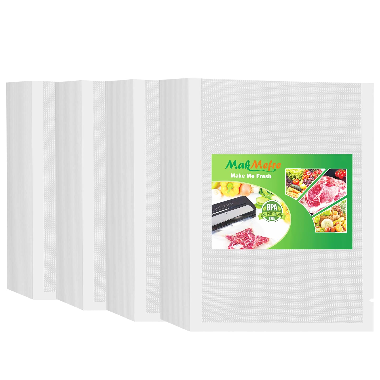 MakMeFre 400 Bolsas Envasado al Vacío Para Alimentos 20x30cm Sin BPA