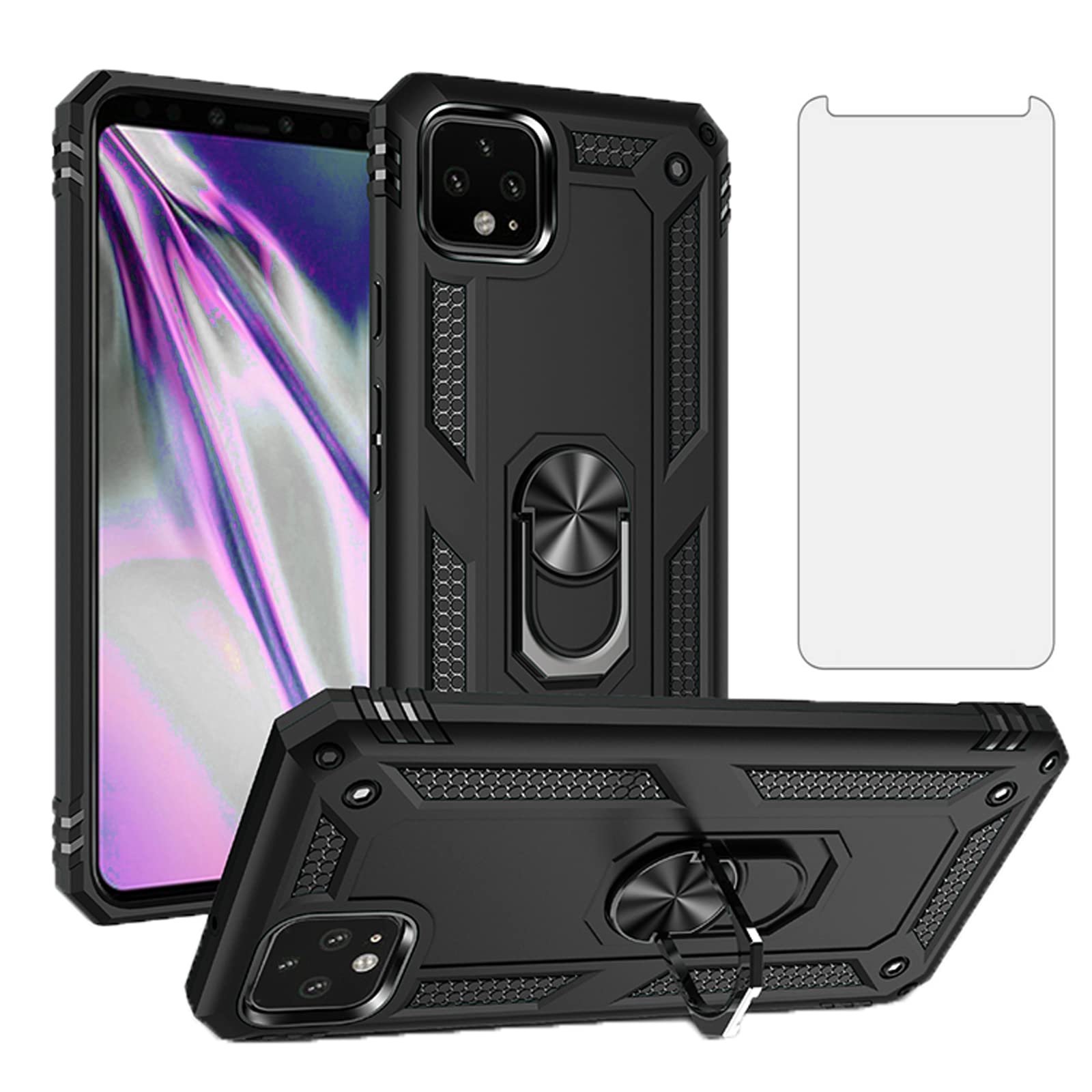 Asuwish Cover Per Google Pixel 4a Con Custodia Protettiva + Pellicola Vetro – Blu