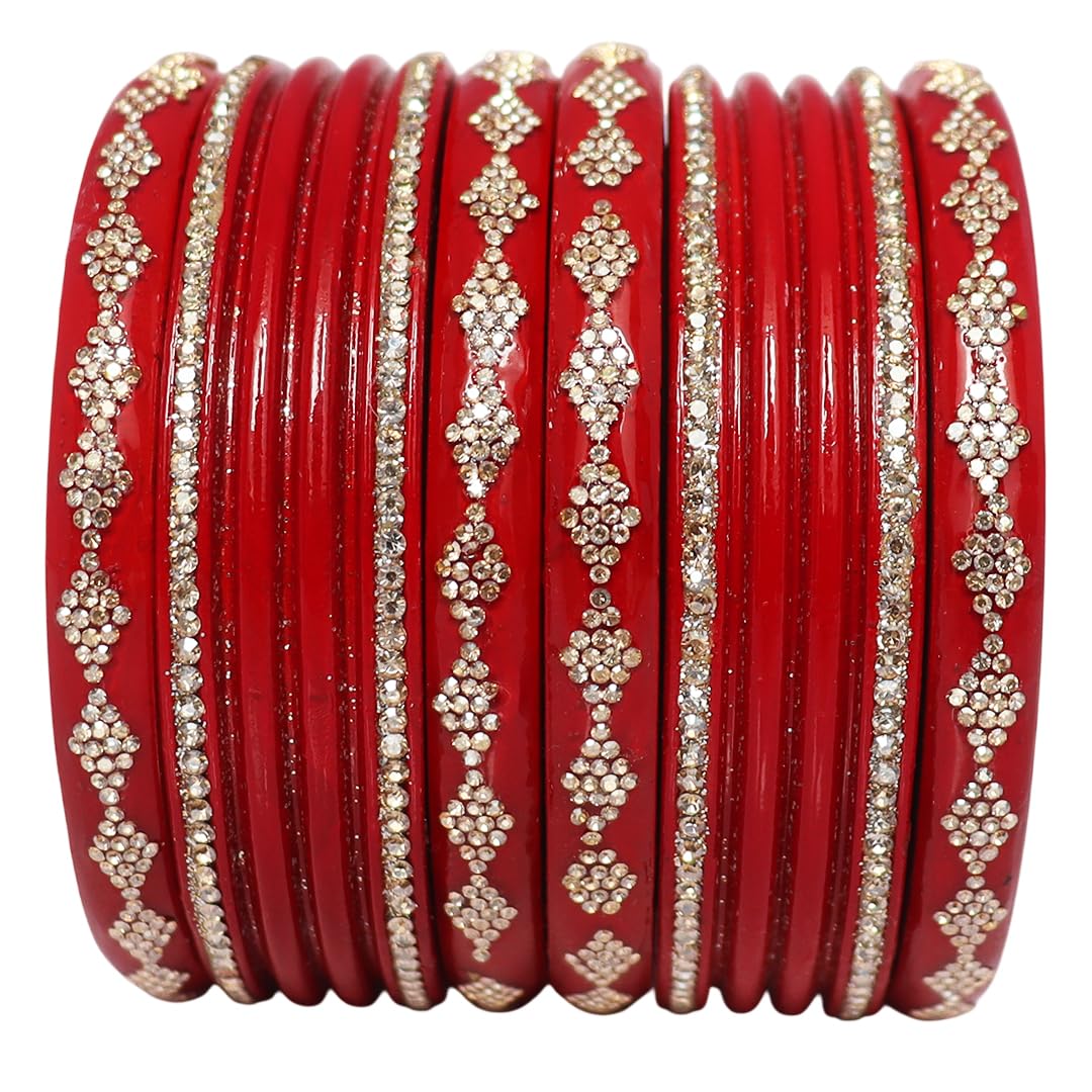 Festive Special Designer Lac Chura Set With Latest Rhinestones Design Festive Special Designer Lac Chura Set With Latest Rhinestones Design