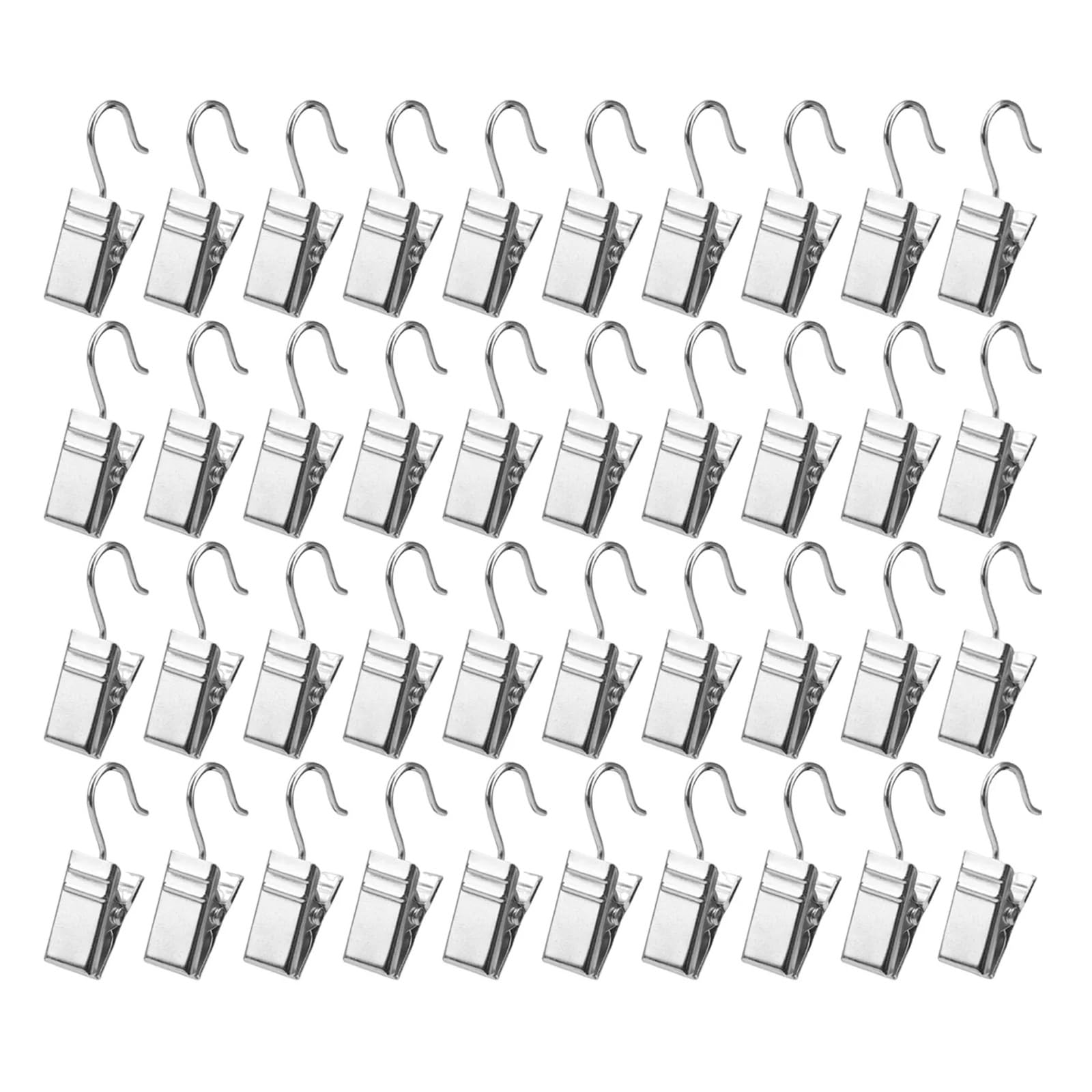 Lot de 80/100 mini pinces à rideaux en métal avec crochets, adaptées pour les rideaux, la décoration de la maison et d'autres utilisations pour rideaux, crochets en métal (100 pièces)