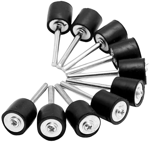 Drilax 1/2" Rubber Drum Mandrels (10-Pc) | 1/8" Shank Sanding Sleeve Holders | Compatible with Dremel Adjustable Sander Drums for Wood, Fiberglass & Polishing
