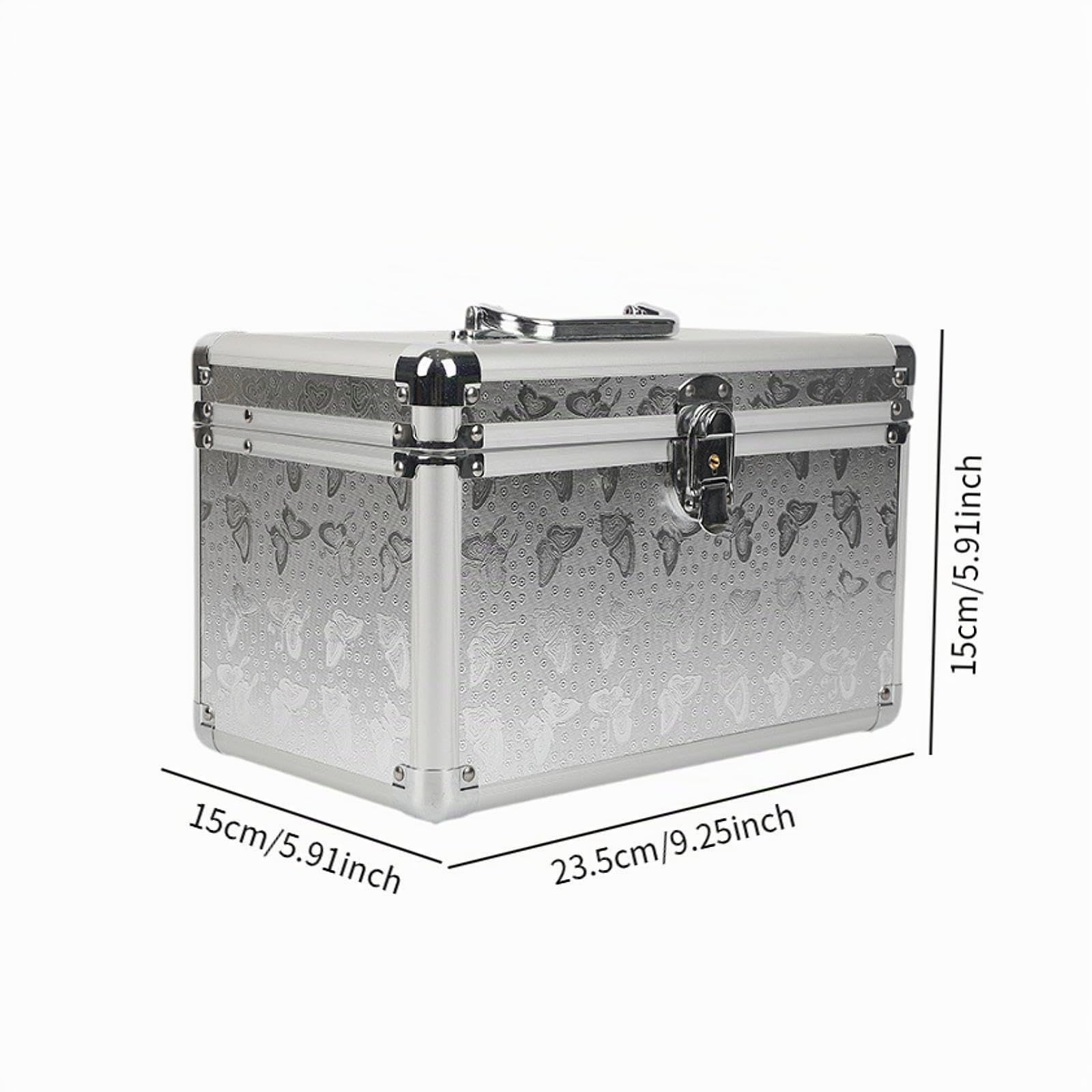 MagiDeal Make-up-Zugkoffer, Kosmetikkoffer, tragbare, abschließbare Kosmetikbox, Hardware-Organizer für den Salon zu Hause, professionelle Make-up-Artists