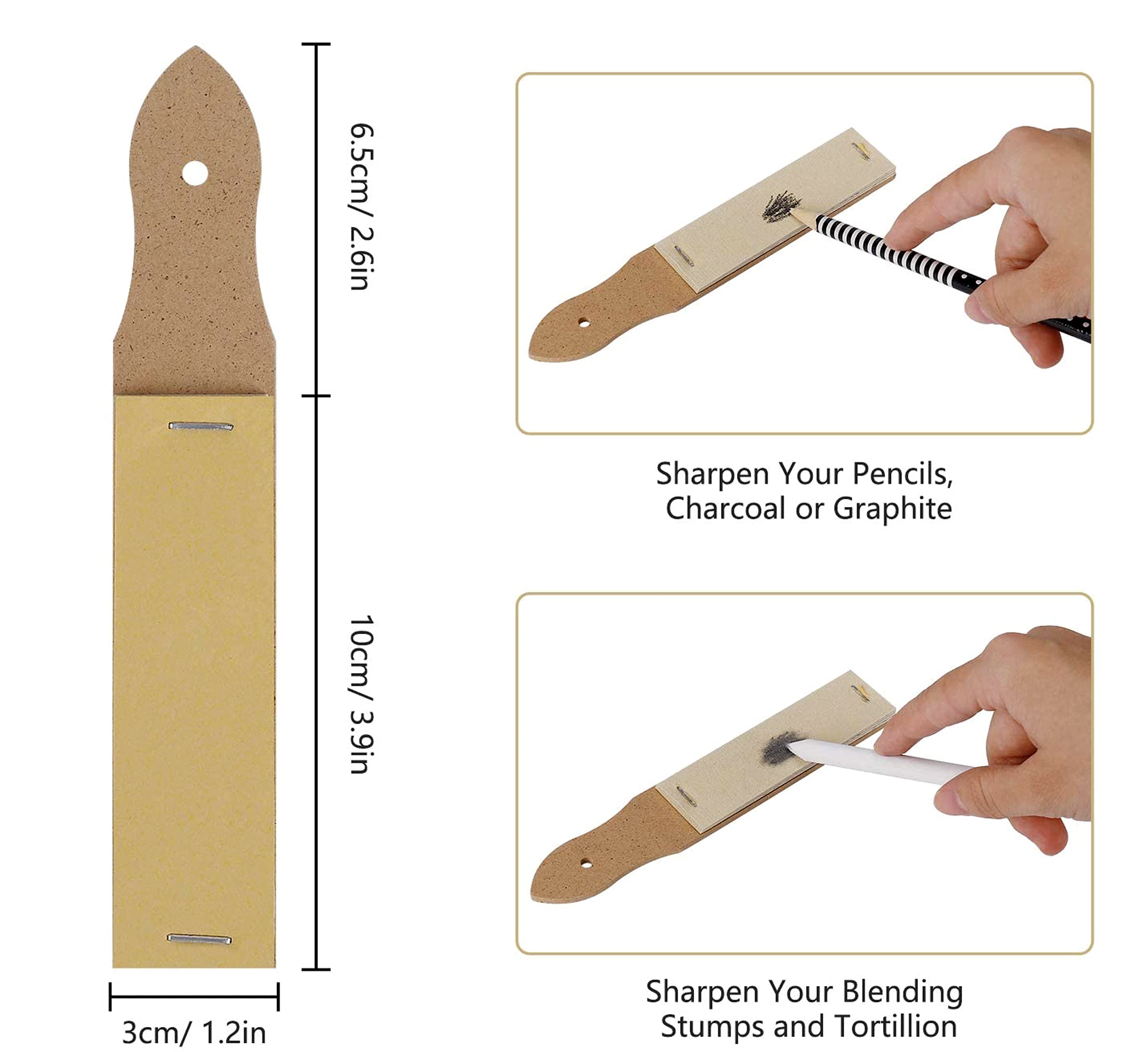 ikis Blending Stumps Paper Stumps with 2 pcs Sandpaper, Pencil Extender, Kneadable Eraser, 2