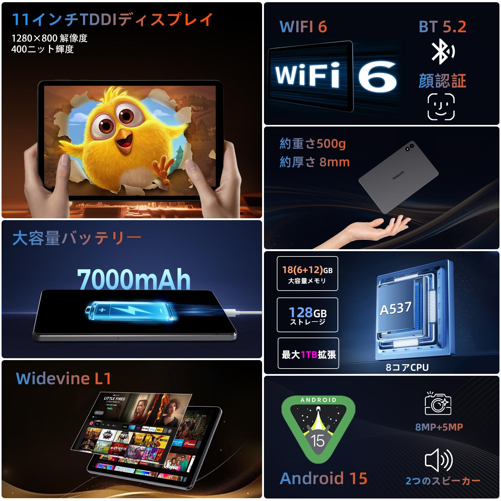 Amazon.co.jp: 【2026新登場 タブレット 11インチ 大画面】RebotAi