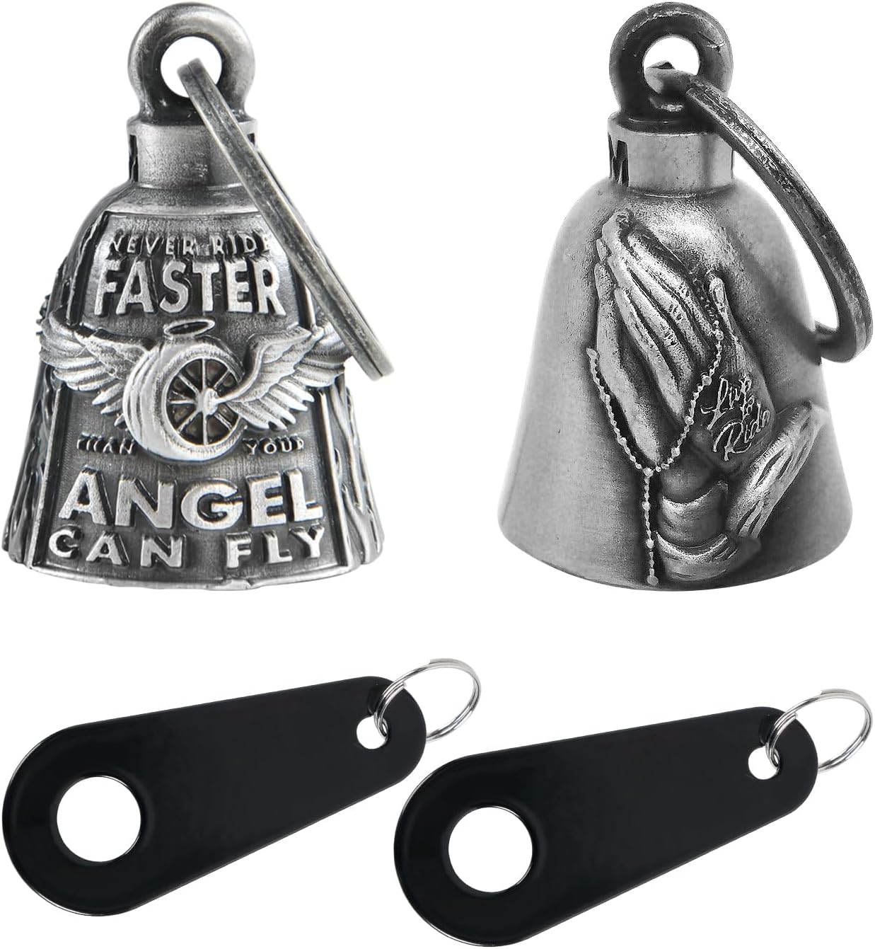 Motorcycle Bells for Bikers Guardian Angel Gremlin Bells for Motorcycle Rider Key Chain for Luck