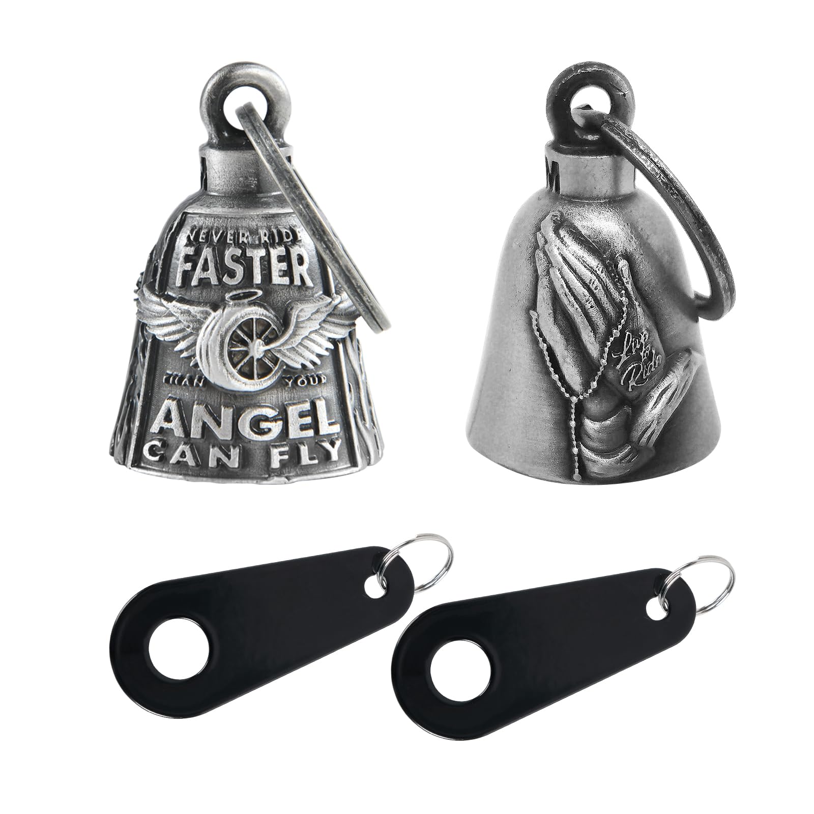 Motorcycle Bells for Bikers Guardian Angel Gremlin Bells for Motorcycle Rider Key Chain for Luck