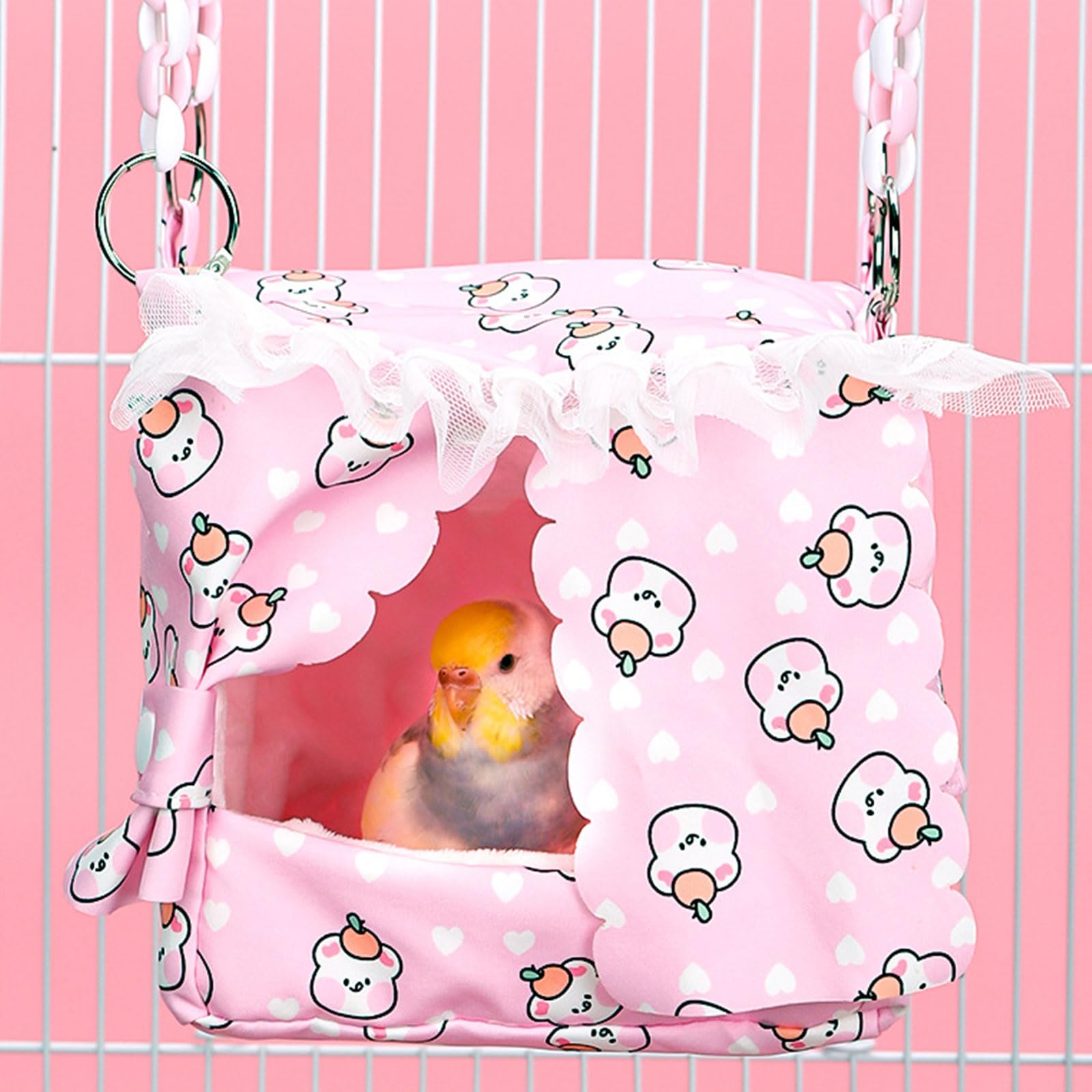 Perchoir pour oiseaux - Tente de lit pour perroquets - Fournitures de conure - Couverture en fourrure pour petits et grands perroquets - Jouet balançoire pour grands oiseaux - Perchoir pour