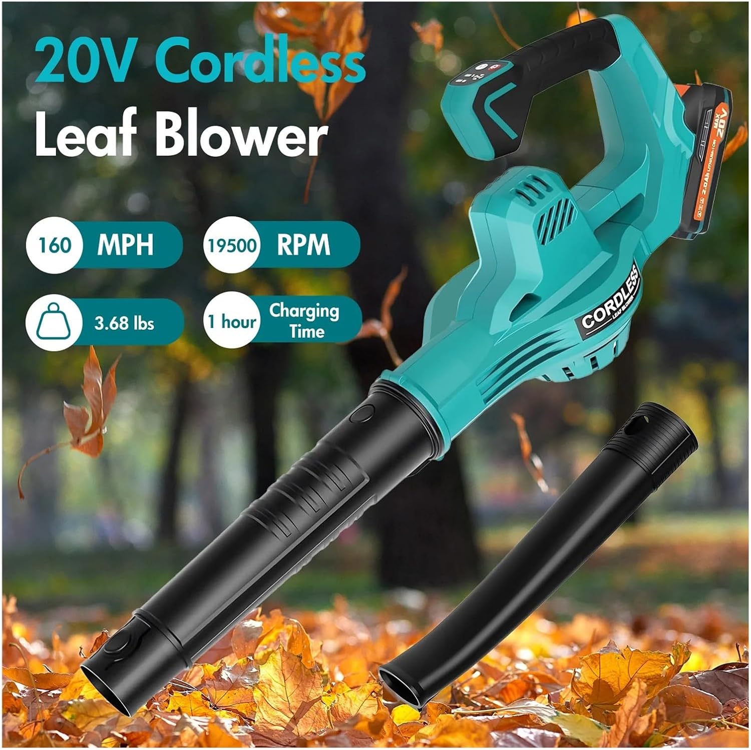 MUSM Blower Airflow Enhancer Make The Cleaning of Leaves, dust, and Debris Faster and More Thorough(A Battery)