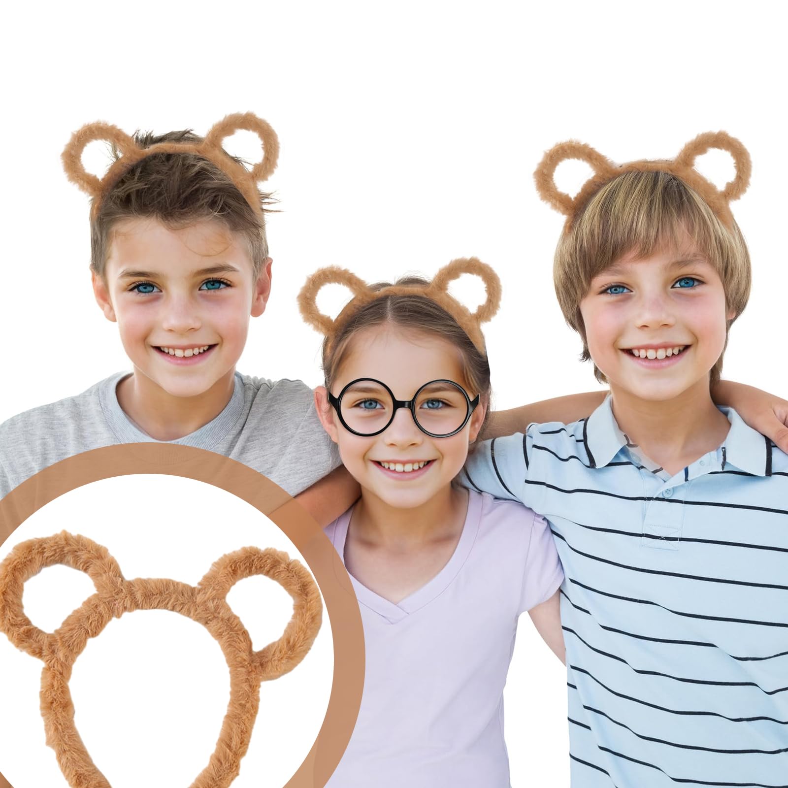 6 Pcs Halloween Chipmunk Hairband, Teddy Bear Ears Hair Band, Bear Ear Headbands, Women's Headbands, Cute Cartoon Ear Headbands, Suitable for Masquerade, Party, Daily Dress Up, Photography, Cosplay - Image 4