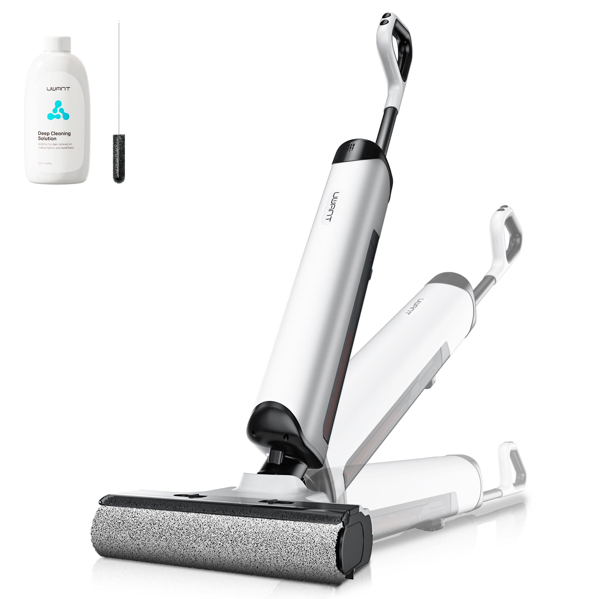 uwant D500 Aspirapolvere Lavapavimenti Senza Fili, Design Piatto a 180°, Deodorizzazione Serbatoi, 17000 Pa, Asciugatura Con Aria Calda a 65 °C Design Anti-Groviglio, IPX6 Spazzola impermeabile