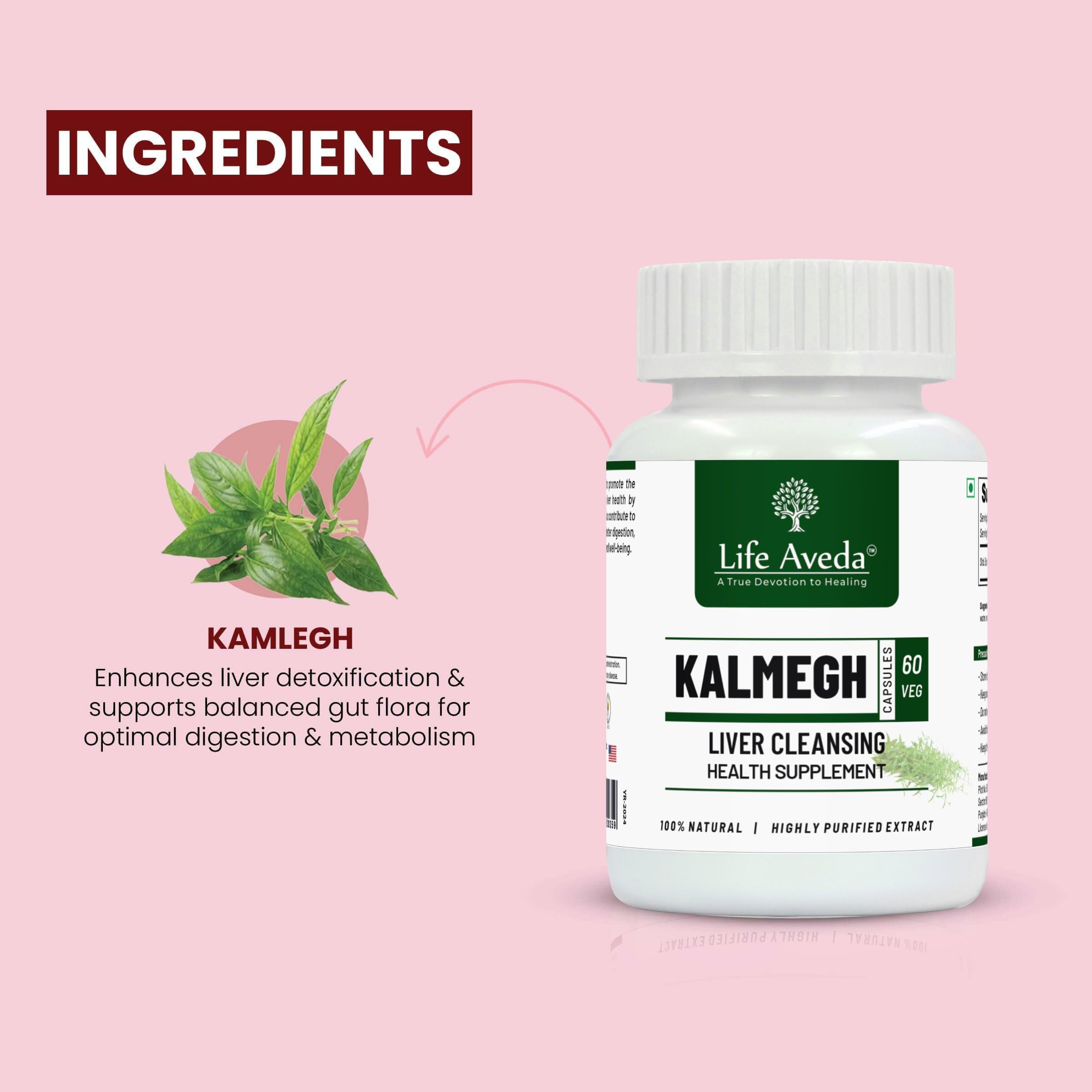 Life Aveda Kalmegh Capsules | Ayurvedic Liver Detox & Digestive Support | Helps Promotes Healthy Metabolism & Liver Function | 500mg - 60 Veg Cap 2