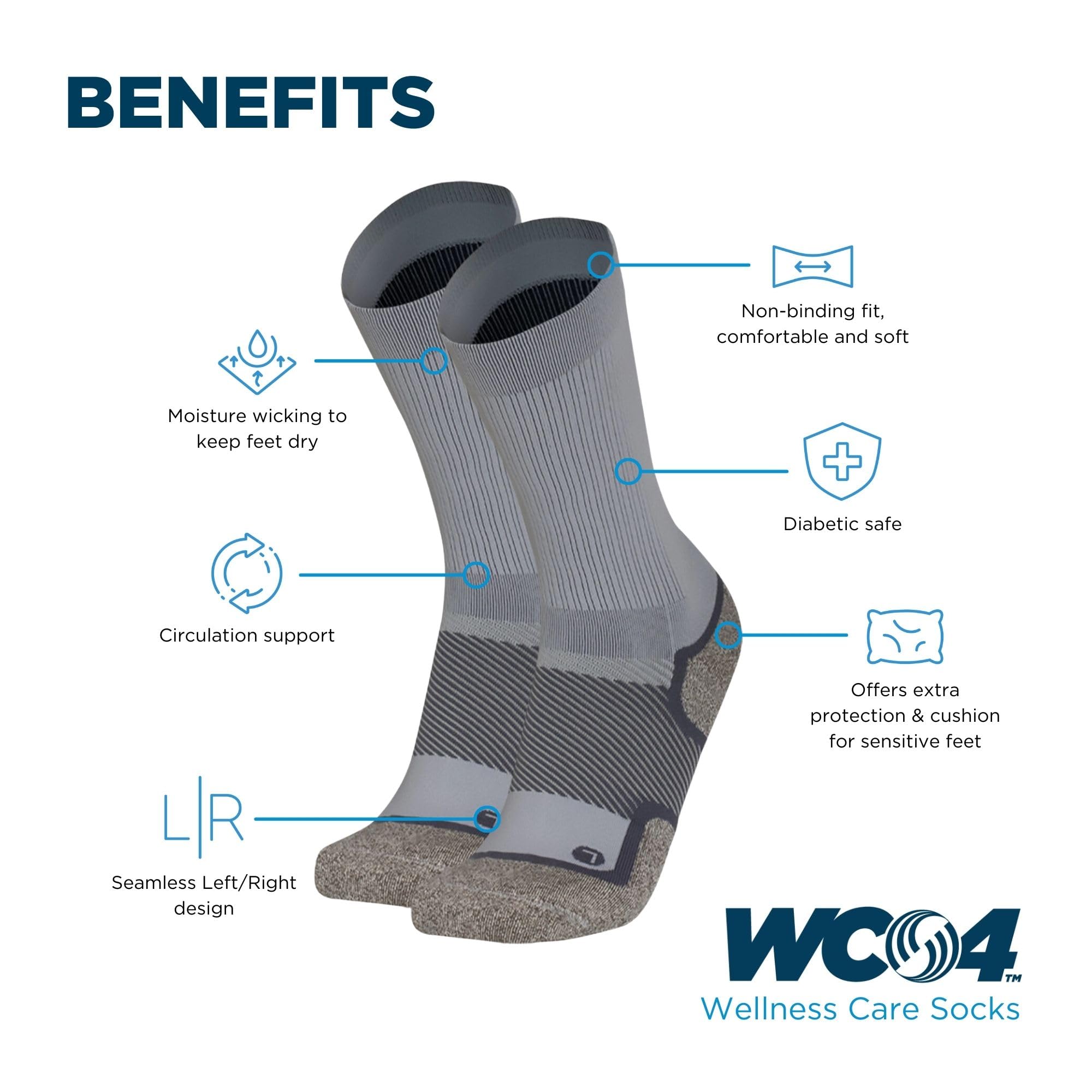 OrthoSleeve Wc4 Crew WC4 Wellness Care - Calcetines para el cuidado del bienestar Unisex adulto (Pack de 1)