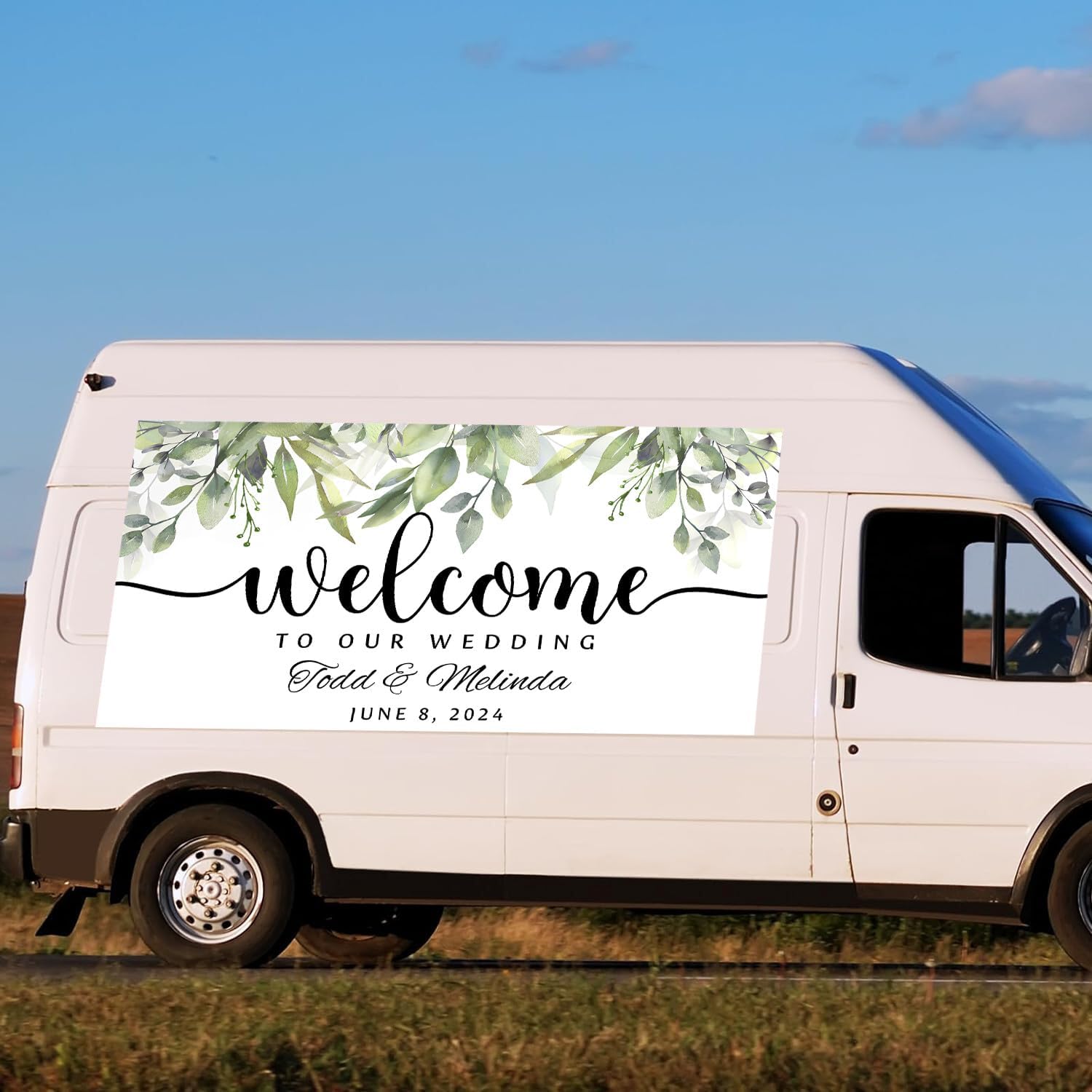 Personalized Welcome To Our Wedding Banner, Custom Wedding Decorations Indoor/Outdoor Vinyl Banner #7