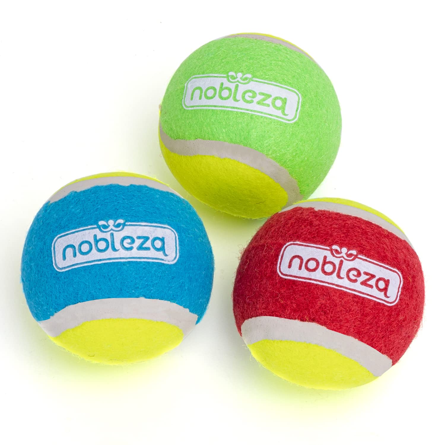 Nobleza Pelotas de Juguetes para Perros, Pelota Perro Goma Natural, Pelotas Caucho Tenis, Bola de Juguete Que Rebota, Adecuada para Perros Pequeños y Medianos - 6.36cm/3 Pack