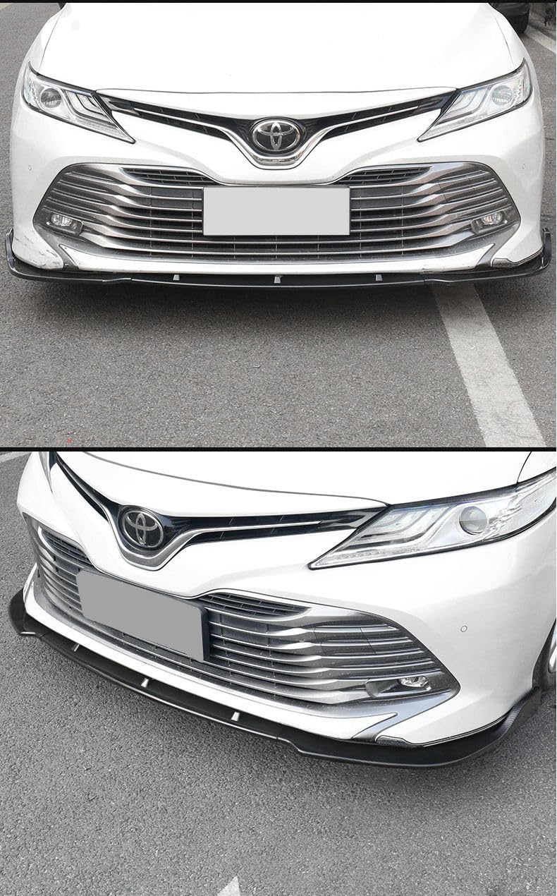 MUCO 3pcs Front Bumper Lip Spoiler Kit Compatible with Camry 2021 2022 2023 2024 Sport Hybrid SE XSE Hybrid Gloss Black Cover Guard Protection Conversion Front Lips
