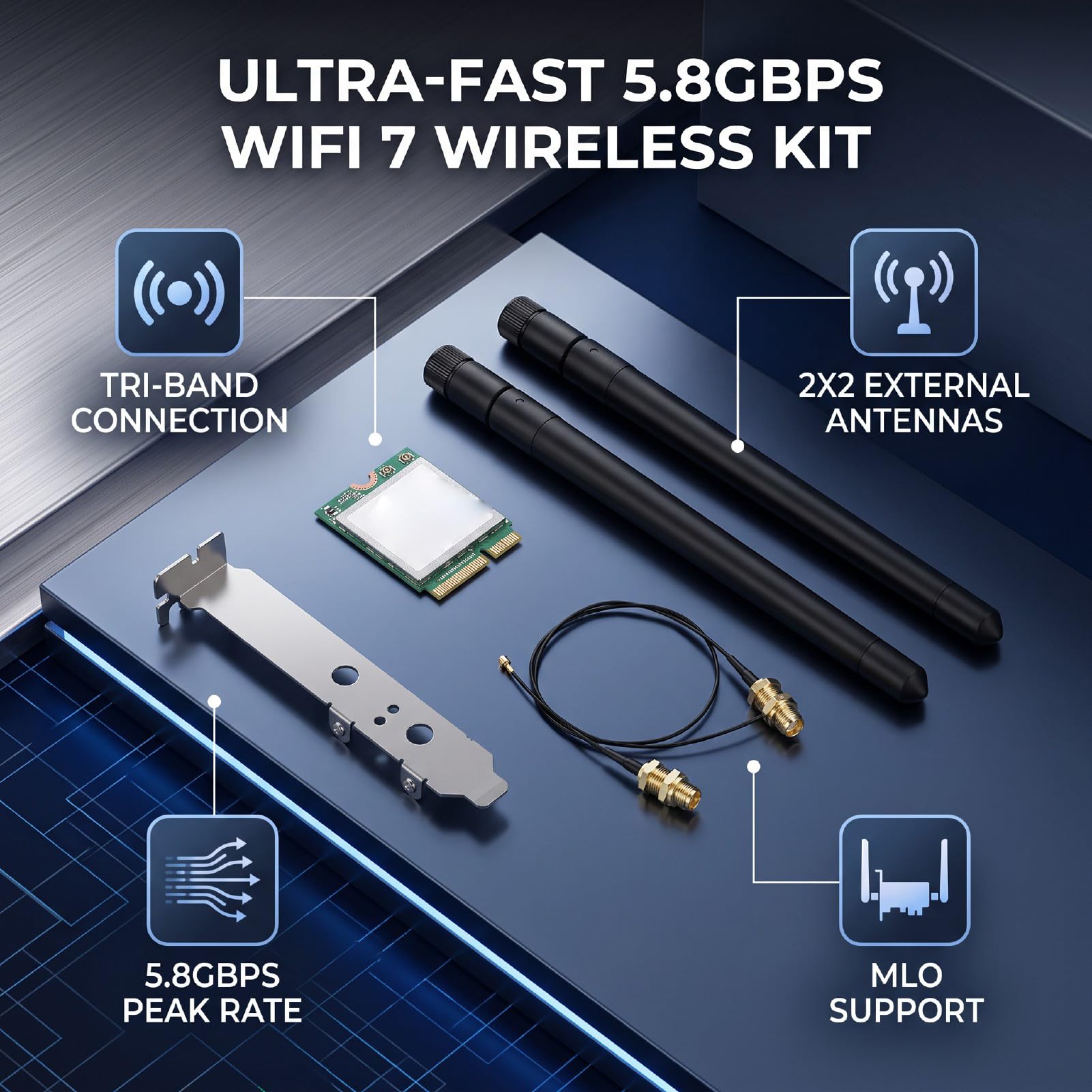 Scheda WiFi 7, QCNCM865, Bluetooth Supportato