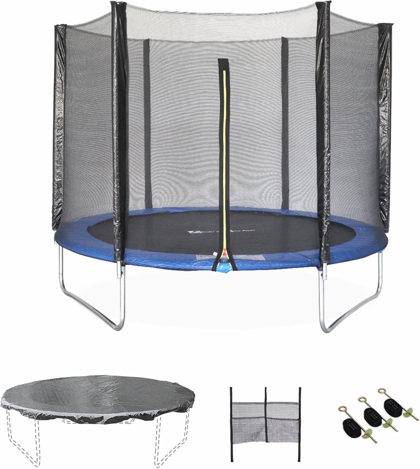 Alice's Garden sweeek - Cama elástica con Pack de Accesorios, 250cm, Galaxie, Azul, 244x244x150 cm