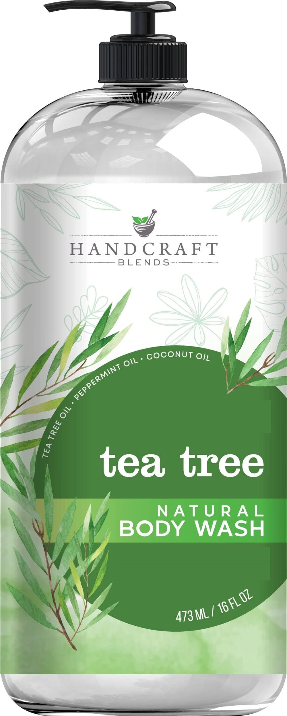 Handcraft Tea Tree Oil Body Wash 16 oz - Extra Strength Body Wash For Athletes Foot, Nail Fungus, Itchy Skin, Jock Itch, Acne and Eczema - Tea Tree Body Wash For Men & Women - Packaging May Vary