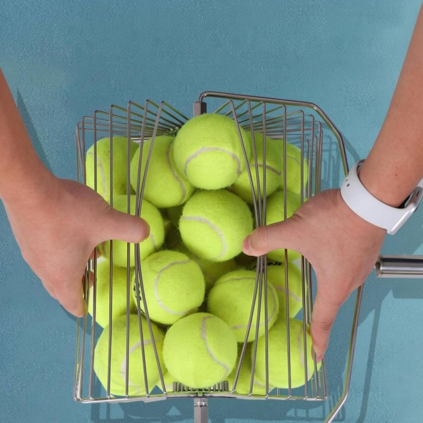 Raccoglipalle Tennis Leggero Raccoglipalle Rotante Grande Capacità Attrezzatura Sportiva per Campo da Golf, Verde, Grande