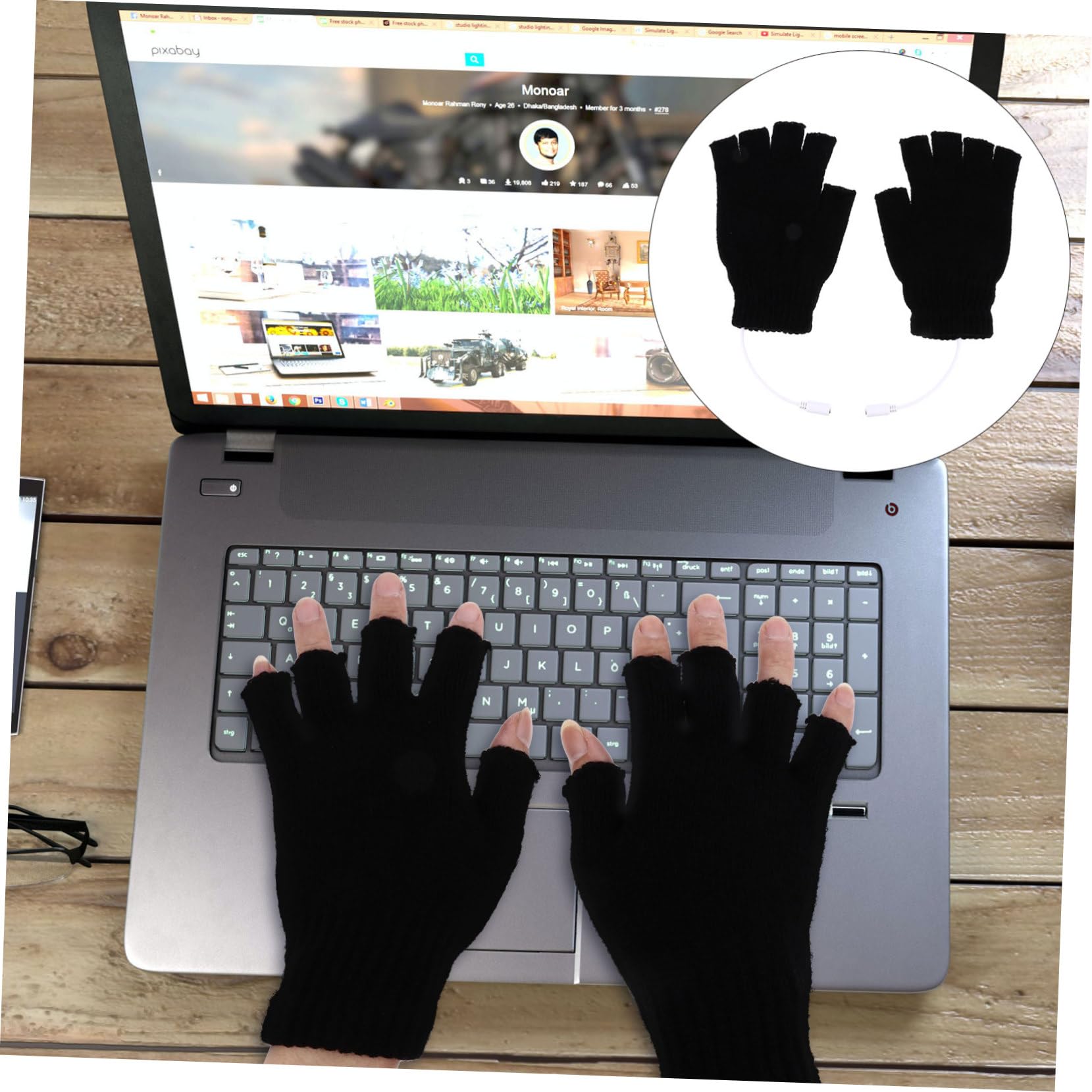 Toddmomy 2pairs USB Heated Mittens for Wool Knit Gloves Fingerless Design Electric Hand Warmers for Activities Versatile Warmth for Gaming Typing and More