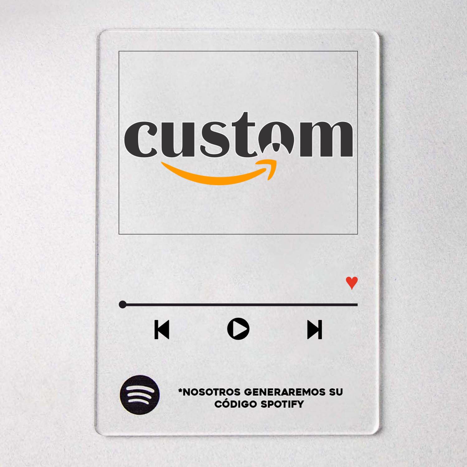 PROMO SHOP Placa de Música Personalizada con código de Spotify · Fabricada en Metacrilato acrílico · Placa de Álbum de Fotos de acrílico como aniversario, amigos o decoración