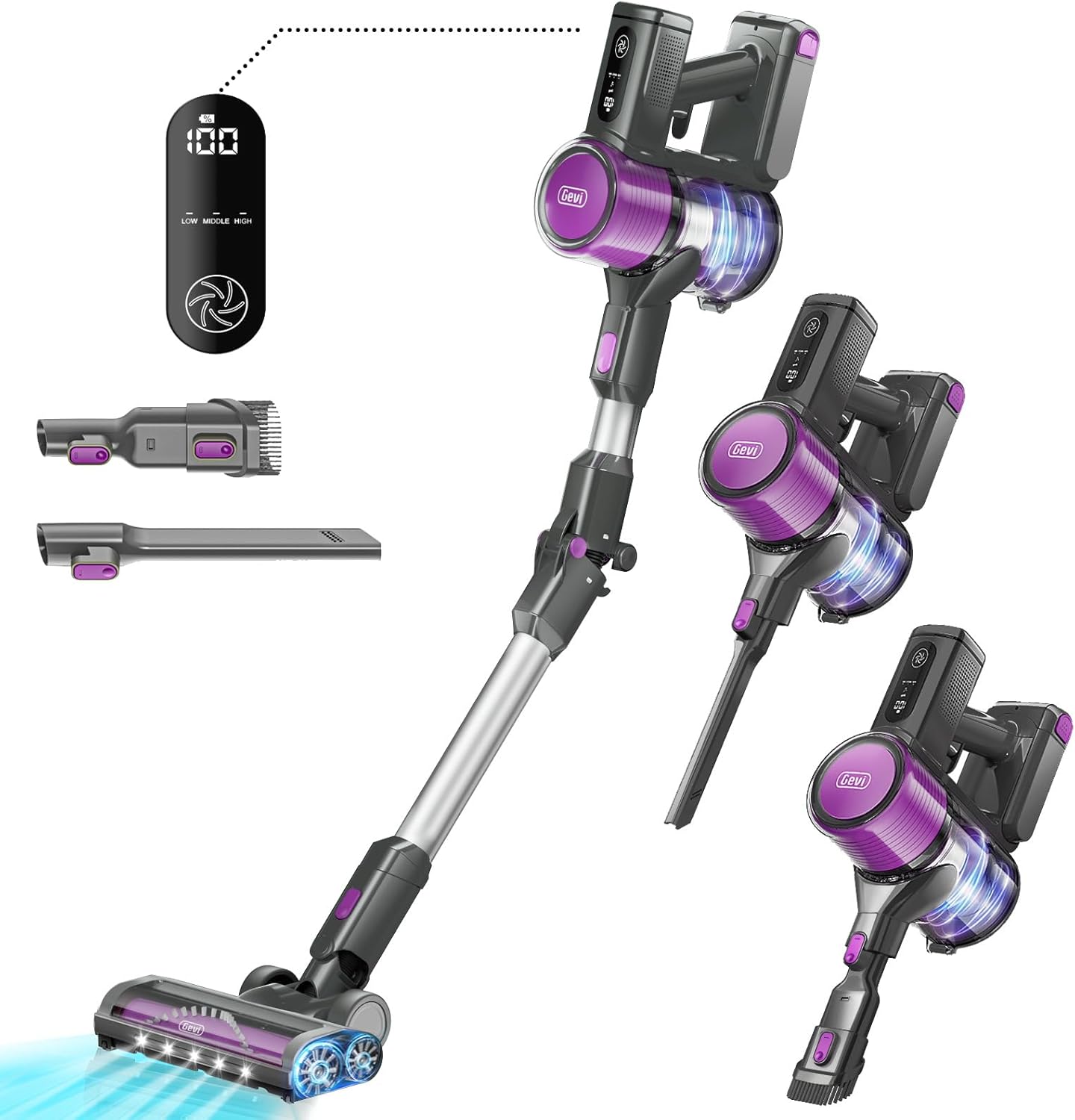 Gevi Cordless Carpet Vacuum Cleaner for Home, Ultra Long