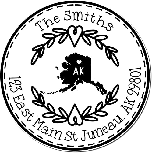 Miniatura 288 de Round State Love - Sello de dirección de devolución para Texas, uso con almohadilla de sello, mango de madera, sello de dirección de Texas