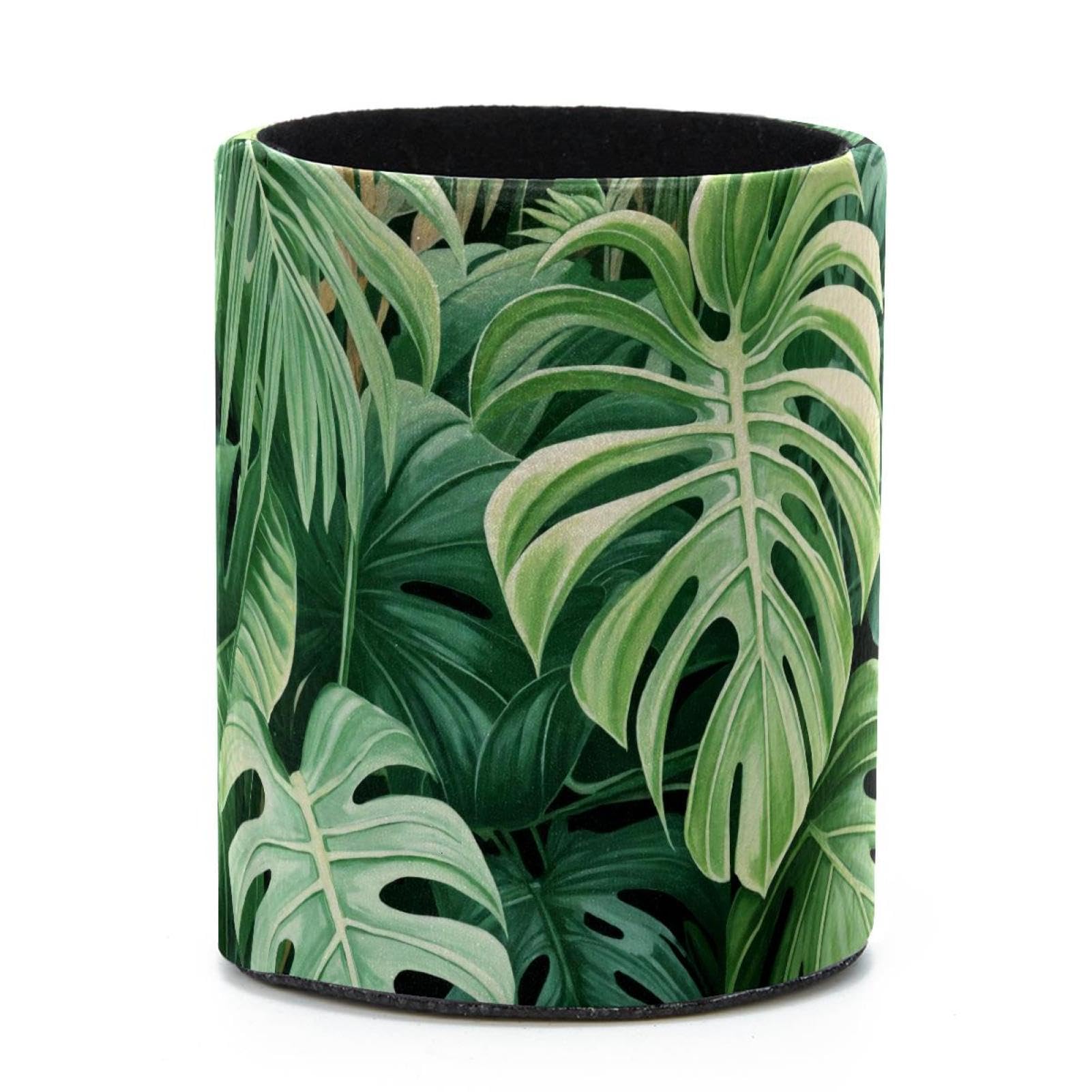 VAPOKF Round Pencil Holders for Desk, Tropical Palm Pen Holders Pen Pot Makeup Brushes Storage Desktop Stationery Supplies Organiser for Home Office