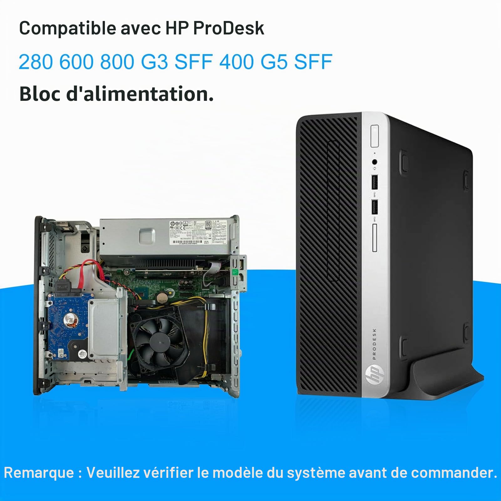 Bloc d'alimentation D18-180P1A L08404-002 180 W L07658-003 compatible avec HP ProDesk 400 G5 SFF 600 G3 SFF,901764-003 L07658-001 PA-1181-3 HB DPS-18 Alimentation 0AB-30A 901765-003 D18-180P1A