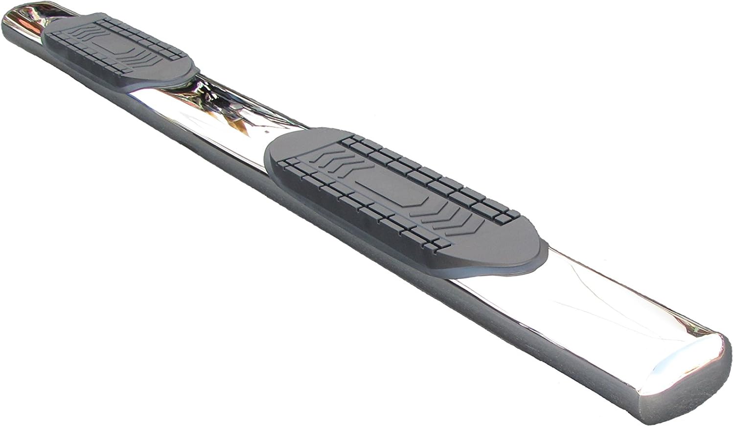 TrailFX Nerf Bars Fits Chevrolet Silverado 1500 Double Cab 2020-2021 Stainless Steel 6 Inch Oval Straight Polished with Step Pads, Rocker Panel Mount Running Boards TrailFX A8256S