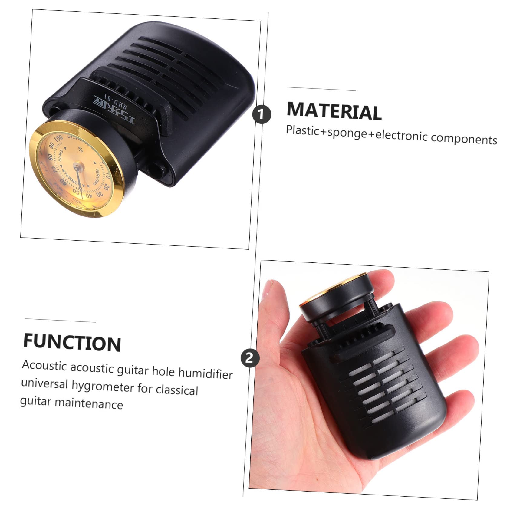 ibasenice 2pièces Humidificateur Automatique Pour Guitare Acoustique Et Ukulélé Système De Contrôle Humidité Avec Indicateur Hygromètre Entretien Facile Et Matériaux Sûrs
