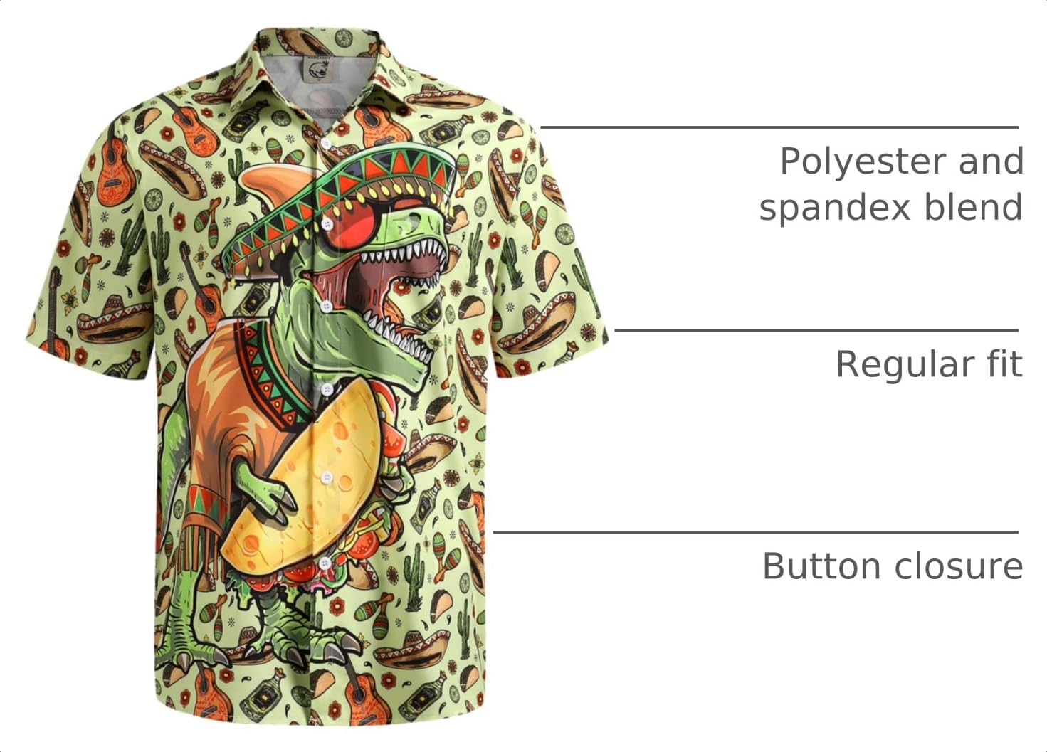 Hardaddy Men's Hawaiian Shirt Short Sleeve Funny Printed Casual Button Down Aloha Shirt image 4