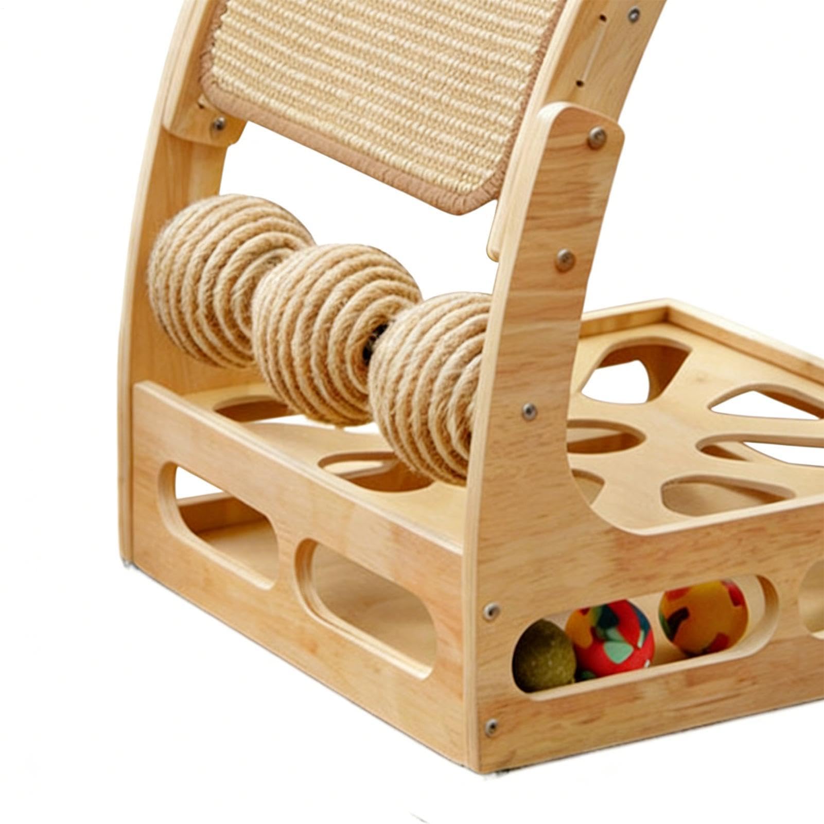 Rascador Vertical para Gatos Tablero Escalador con Laberinto de Bolas | Superficie de rascado para Esquina de Apartamento, Dormitorio o Hogar