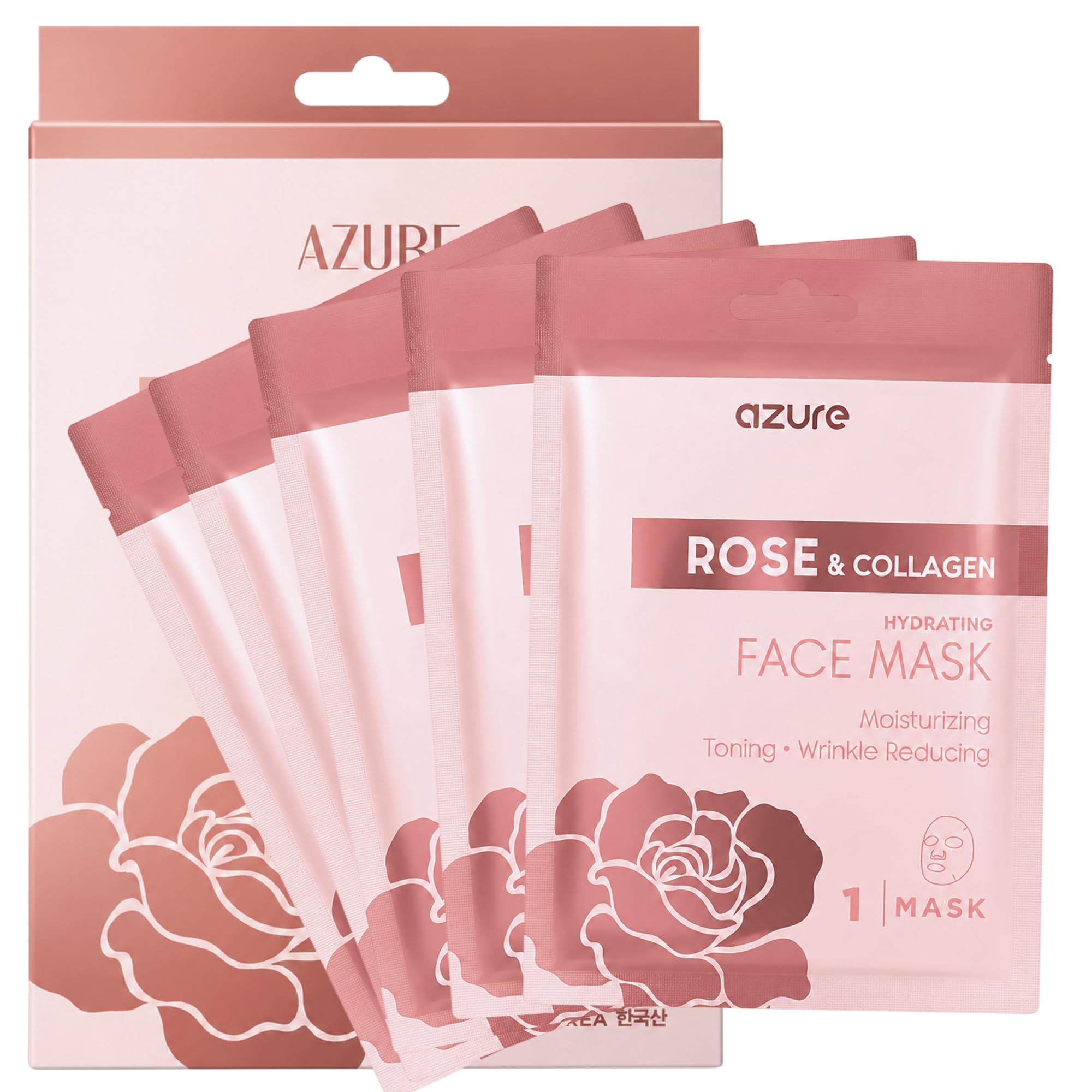 AZURE Rose & Collagen Hydrating Facial Sheet Mask - Toning