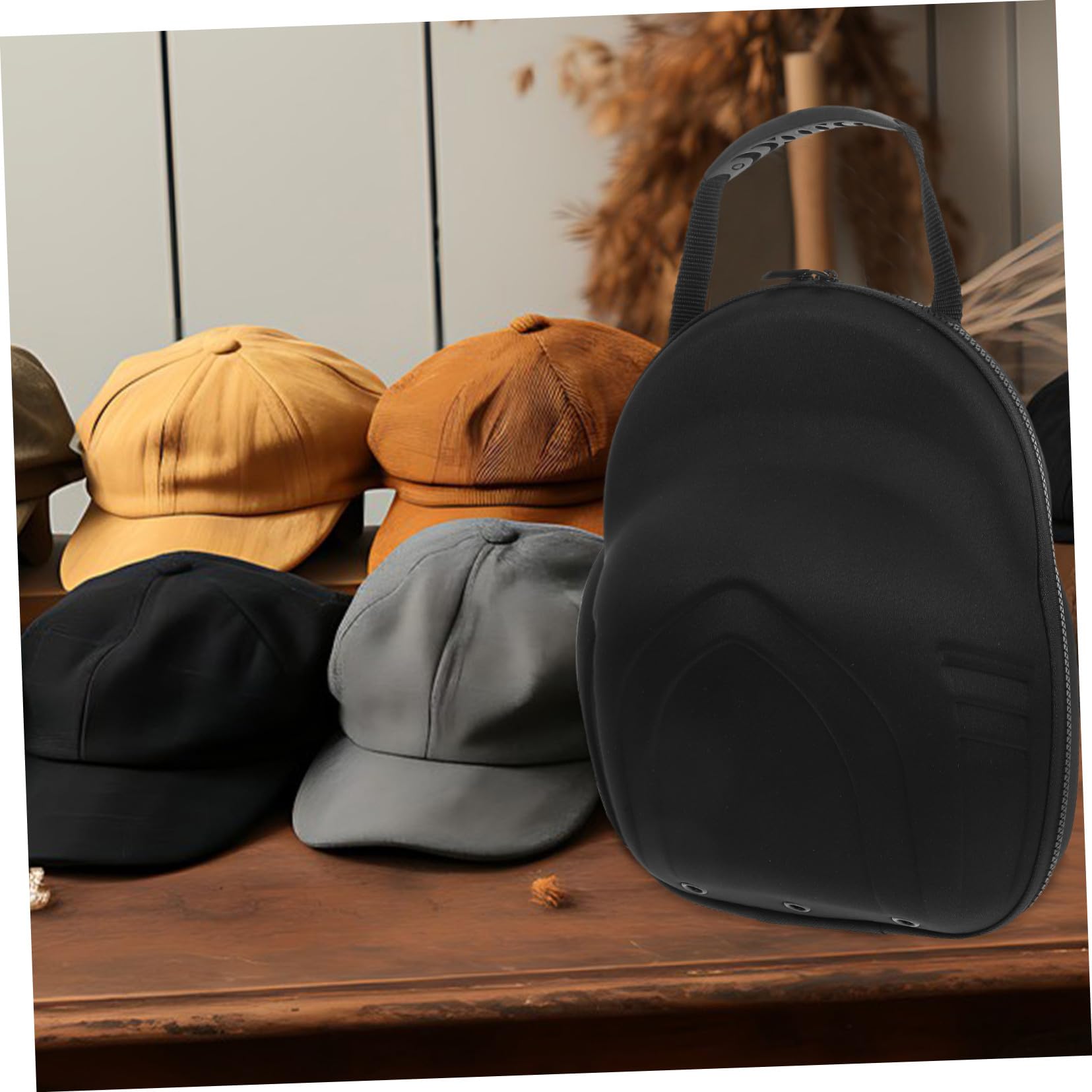 Estuche de Viaje para Gorras de Béisbol Negro Eva 30x23x10 Cm | Caps y Baseball Hat, Apertura y Cierre Fáciles, Ligero y Bien Acabado, Almacenamiento Práctico