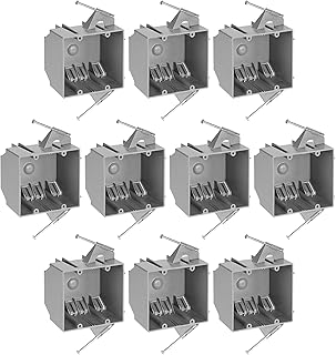 Maxxima 2 Gang 32.5 cu. in. PVC New Construction Electrical Switch and Outlet Junction Box, New Work Non-Metallic Electrical J-Box w/Nail, ETL Listed, 2 Hour Fire Rating, Gray, 10-Pack