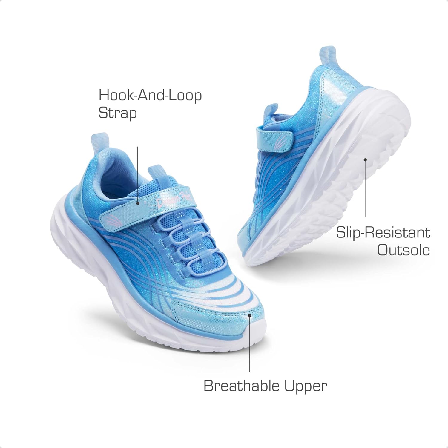 DREAM PAIRS Girls Shoes Sneakers Kids Tennis Shoes Sparkle ColorBurst Lightweight Running Casual Walking Shoes - Image 2