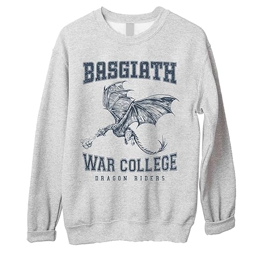 Basgiath War College Sweatshirt, Fourth Wing Book Dragon Rider Rebecca Sweater, Bookish Sweatshirt - Medium - Sport Grey