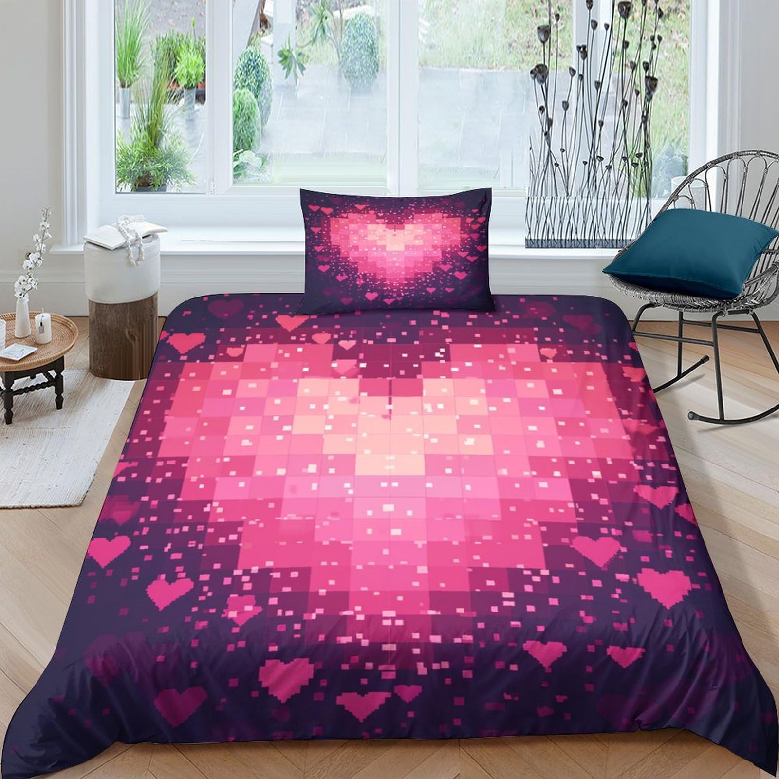 Parure de lit fermeture éclair dissimulée 135x200 microfibre