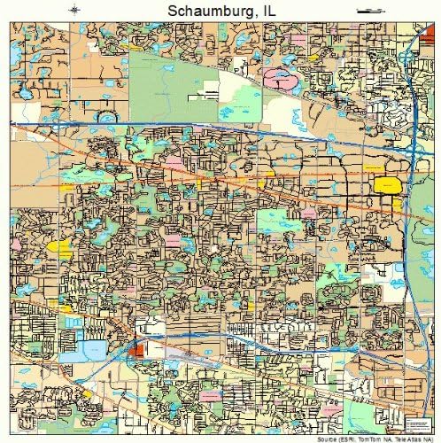 Map Of Schaumburg Il Large Street & Road Map Of Schaumburg, Illinois Il - Printed Poster Size  Wall Atlas Of Your Home Town : Amazon.ca: Home